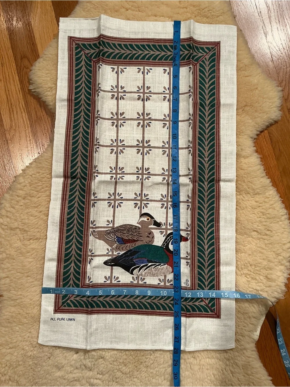 Set of vintage linen kitchen towels